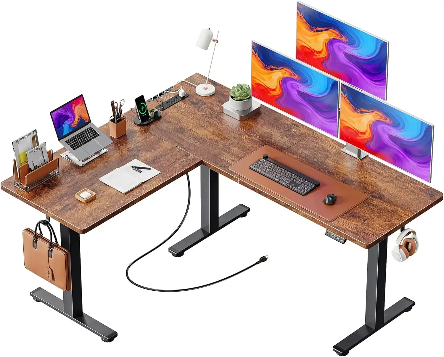 L Shaped Standing Desk with Po - Office Furniture Outlet review and price