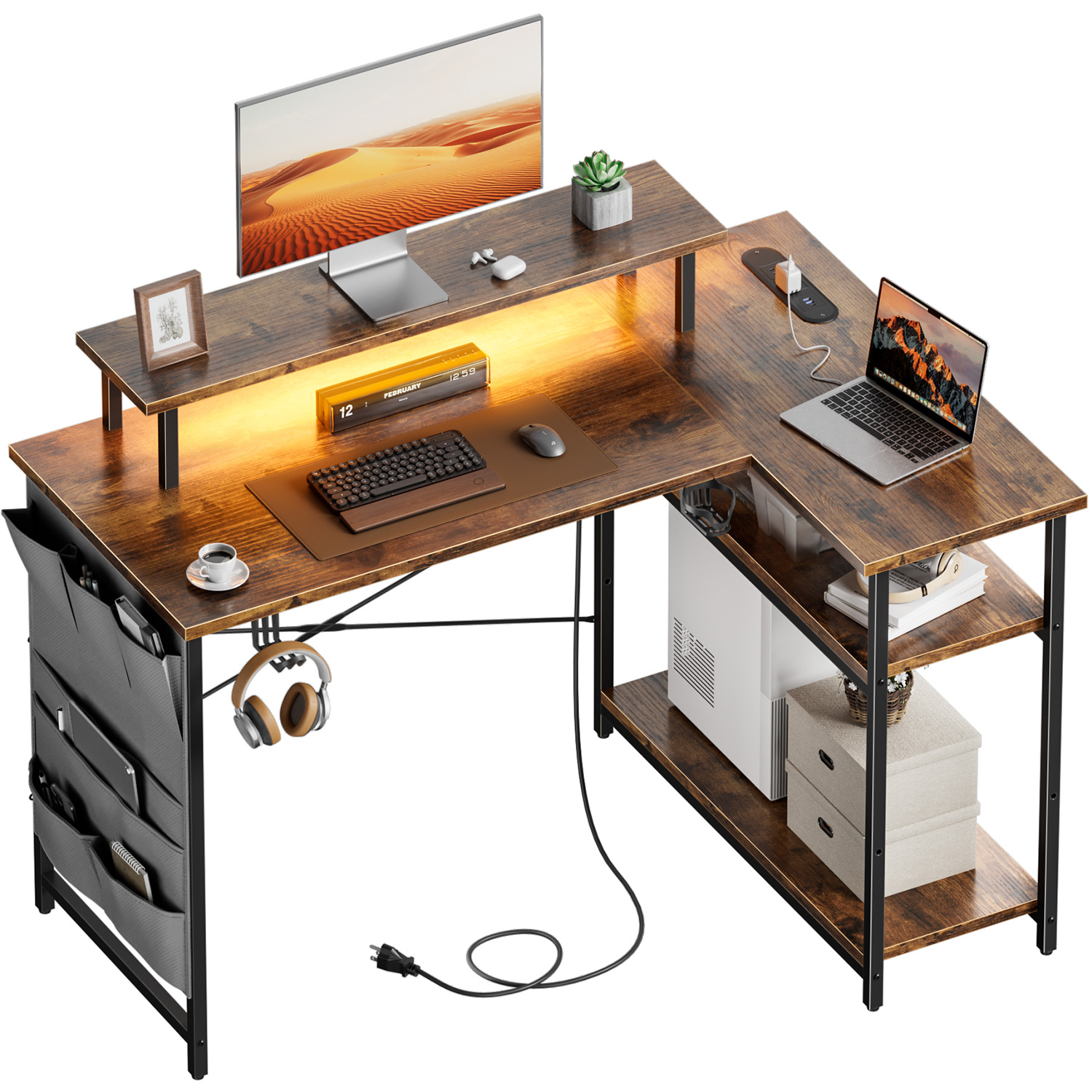 L-Shaped Computer Desk, Featur - Office Furniture Removal review and price