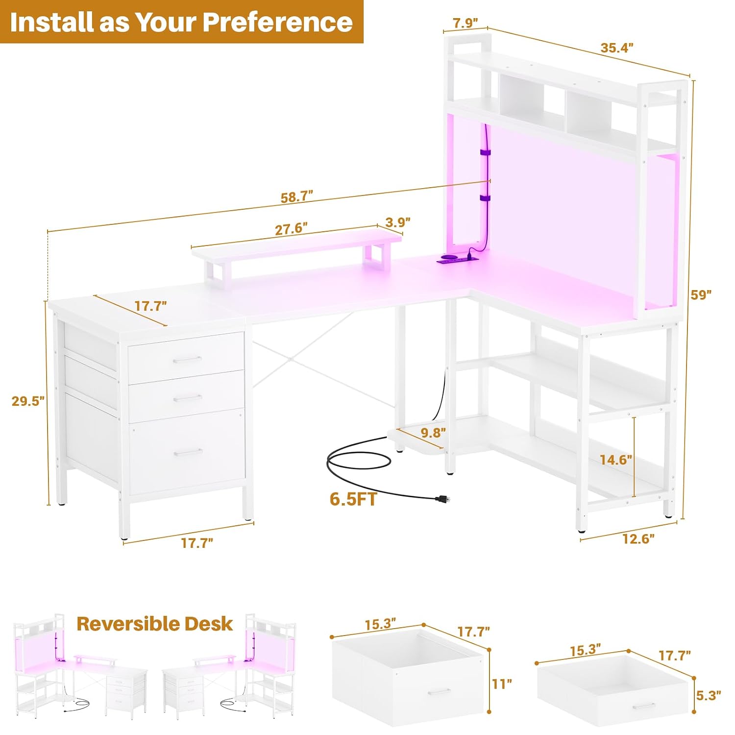 L Shaped Gaming Desk with Hutc - Office Furniture Outlet review and price