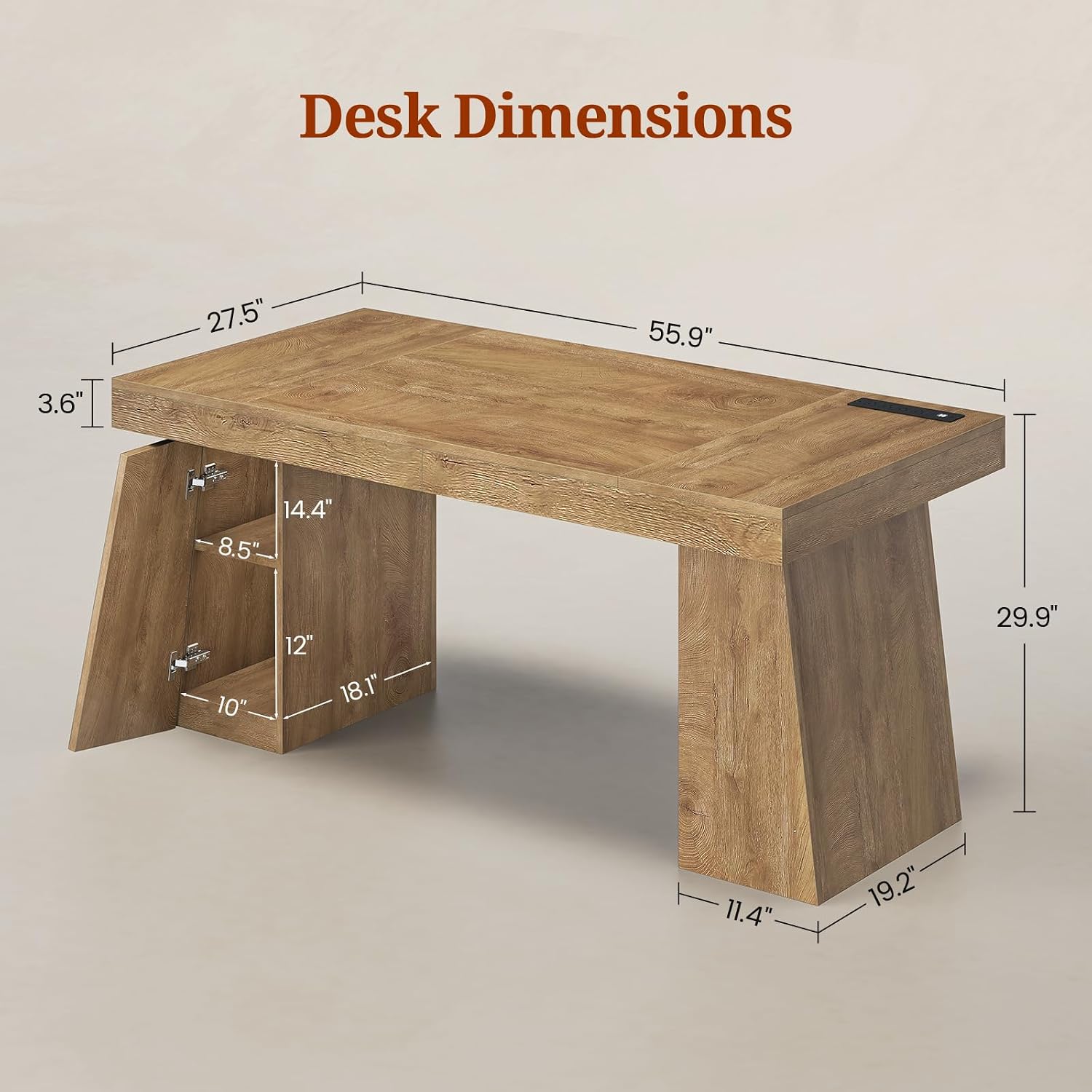 55.9in Executive Desk with Pow - Office Furniture Outlet review and price