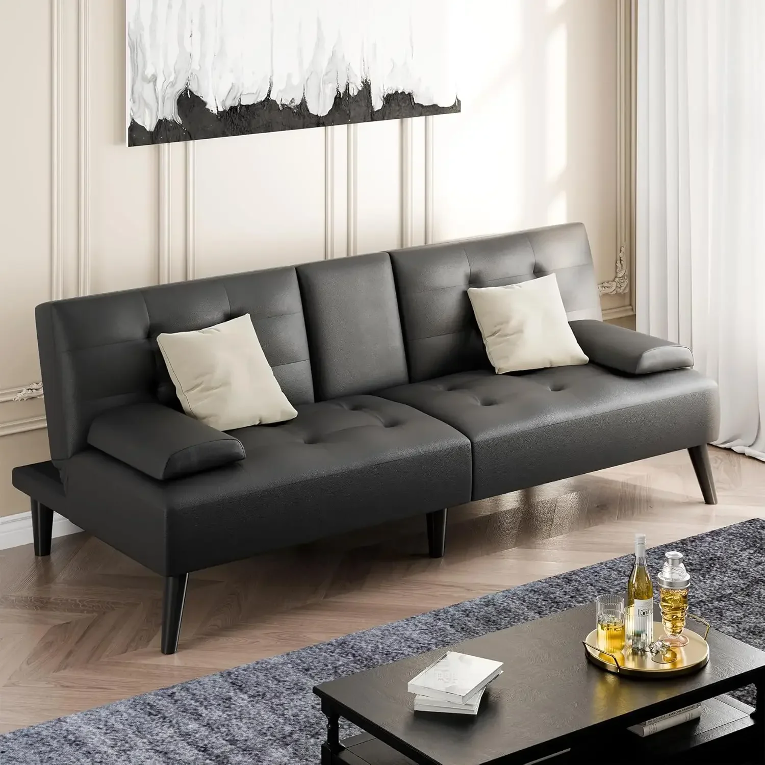 Futon Sofa Bed, Leather Foldab - Office Furniture Removal review and price