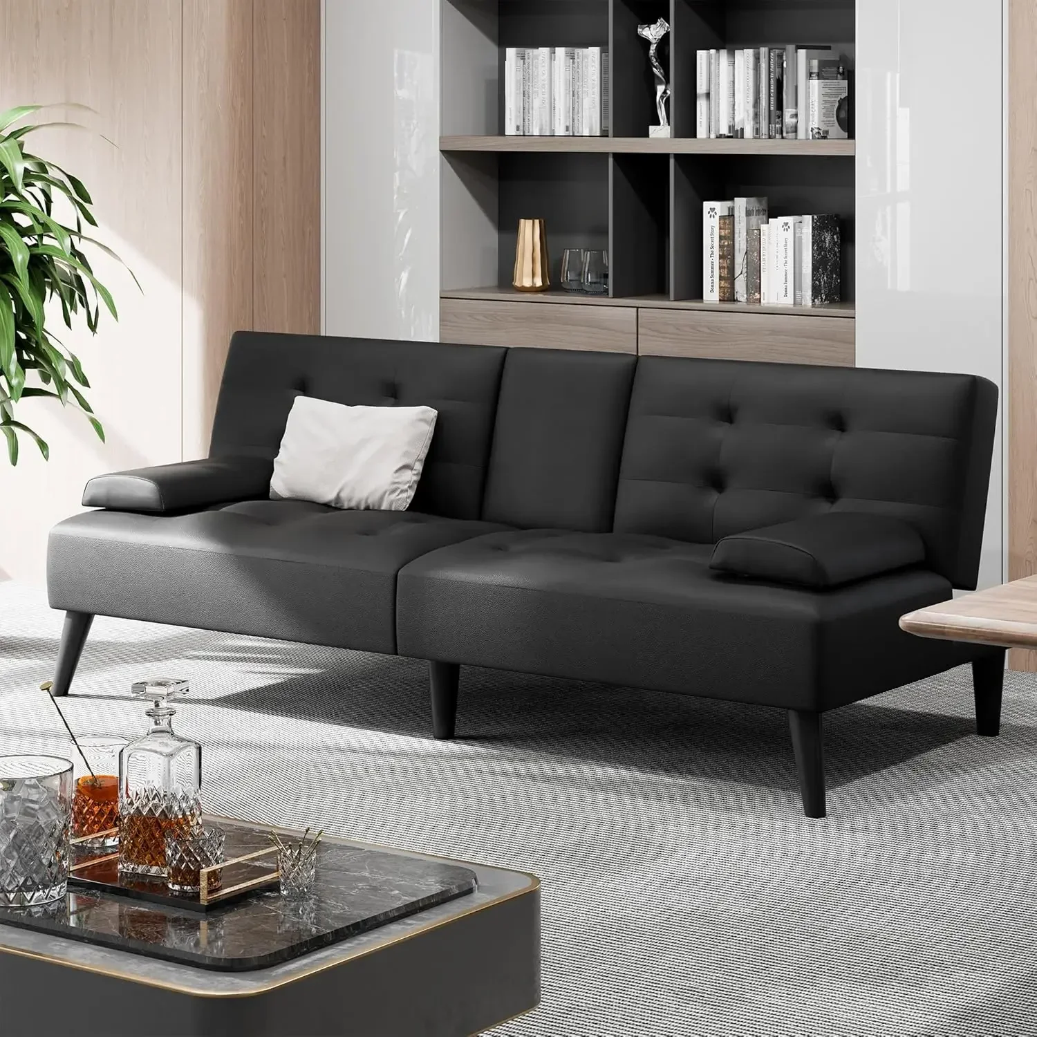 Futon Sofa Bed, Leather Foldab - Office Furniture Removal review and price